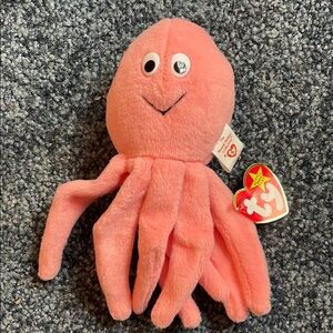 TY Vintage Pink Octopus Plush Toy